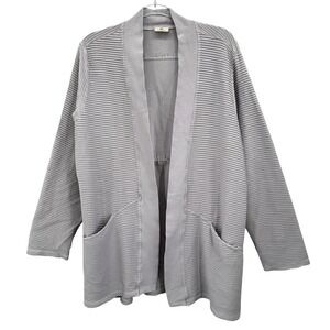 Color Me Cotton‎ Women's Lavender Ribbed Knit Cardigan Drawstring Pockets XXL